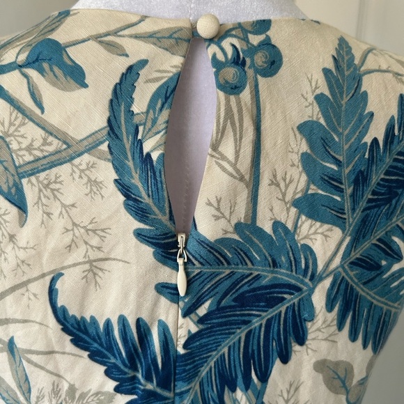 Talbots Hawaiian Print Maxi Dress Size 10 boho Linen-Cotton Blend Vacation-Ready - Picture 3 of 10